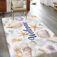 thumbnail image 3 of Ocean Seashell Washable Area Rugs 4'x6', Welcome Starfish Ocean Life Summer Low Pile Throw Living Room Rug Non-Slip Sturdy Edge Binding Carpet for Indoor Entryway Bedside Kitchen, 3 of 9