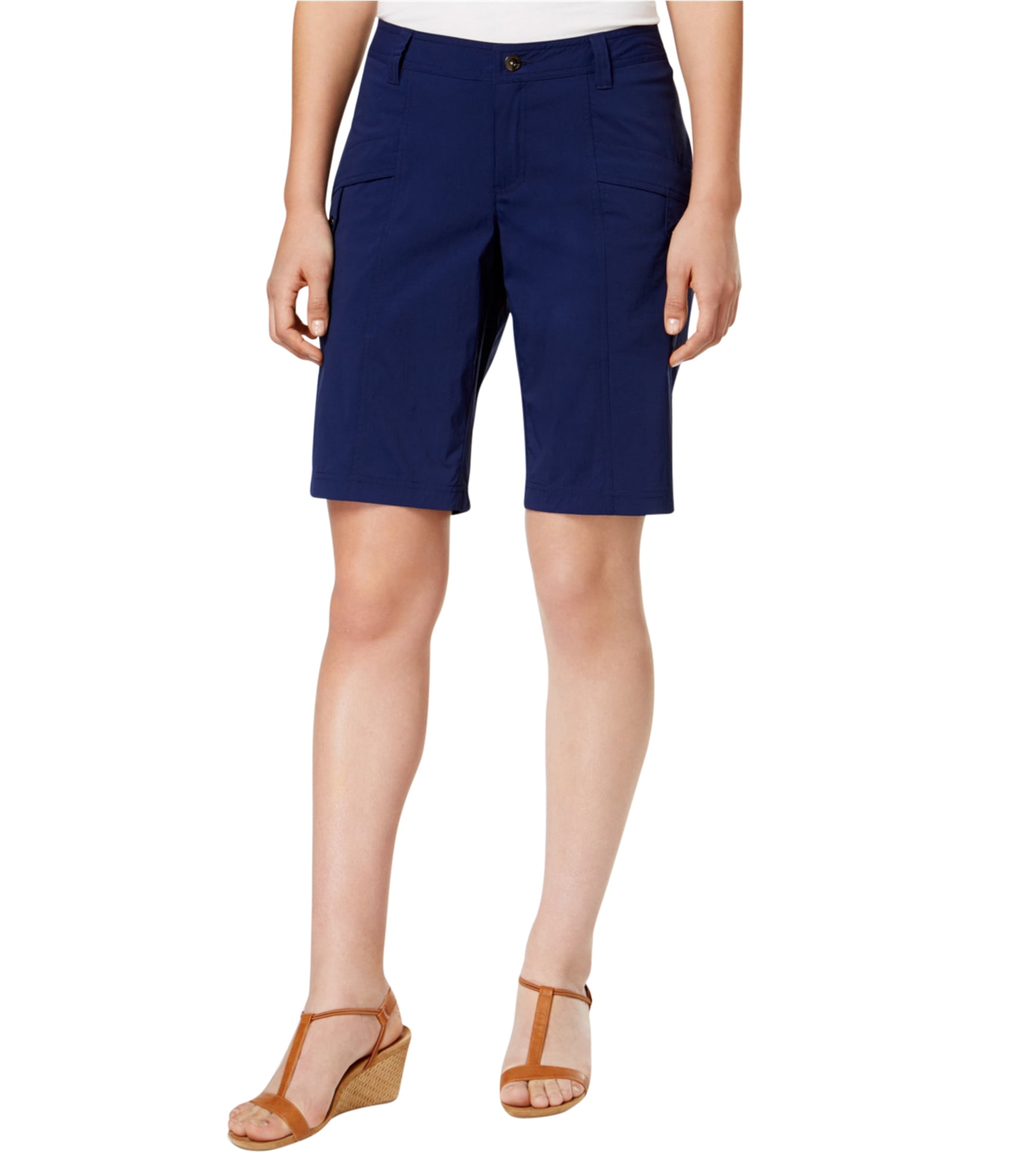 G.H. Bass & Co. Womens Bermuda Casual Walking Shorts, Blue, 10 ...