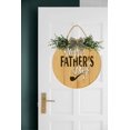 thumbnail image 5 of Eveokoki Happy Fathers Day Wooden Front Door Sign Rustic Round Wreath Wall Hanger Porch Decor Spring and Summer Farmhouse Decoration Housewarming Gift 11 Inches, 5 of 5