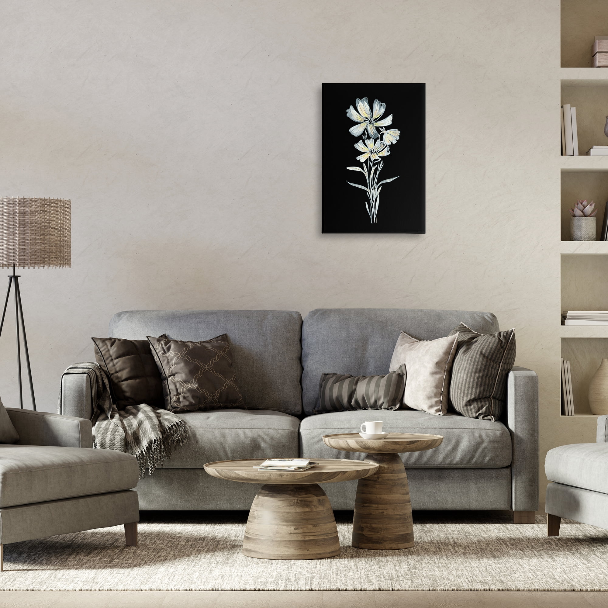 Stupell Industries Tall Floral Stems Plants & Flowers Painting Wrapped Canvas Art Print Wall Art, 16 x 24