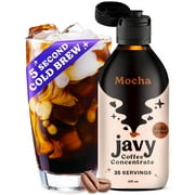 Javy Coffee Mocha Concentrate Liquid, Makes 35 Cups Chocolate Flavored Iced & Hot Brewed Coffee, Low Acid Cold Brew Beverage, Medium Roast Arabica, Unsweetened & Sugar-Free