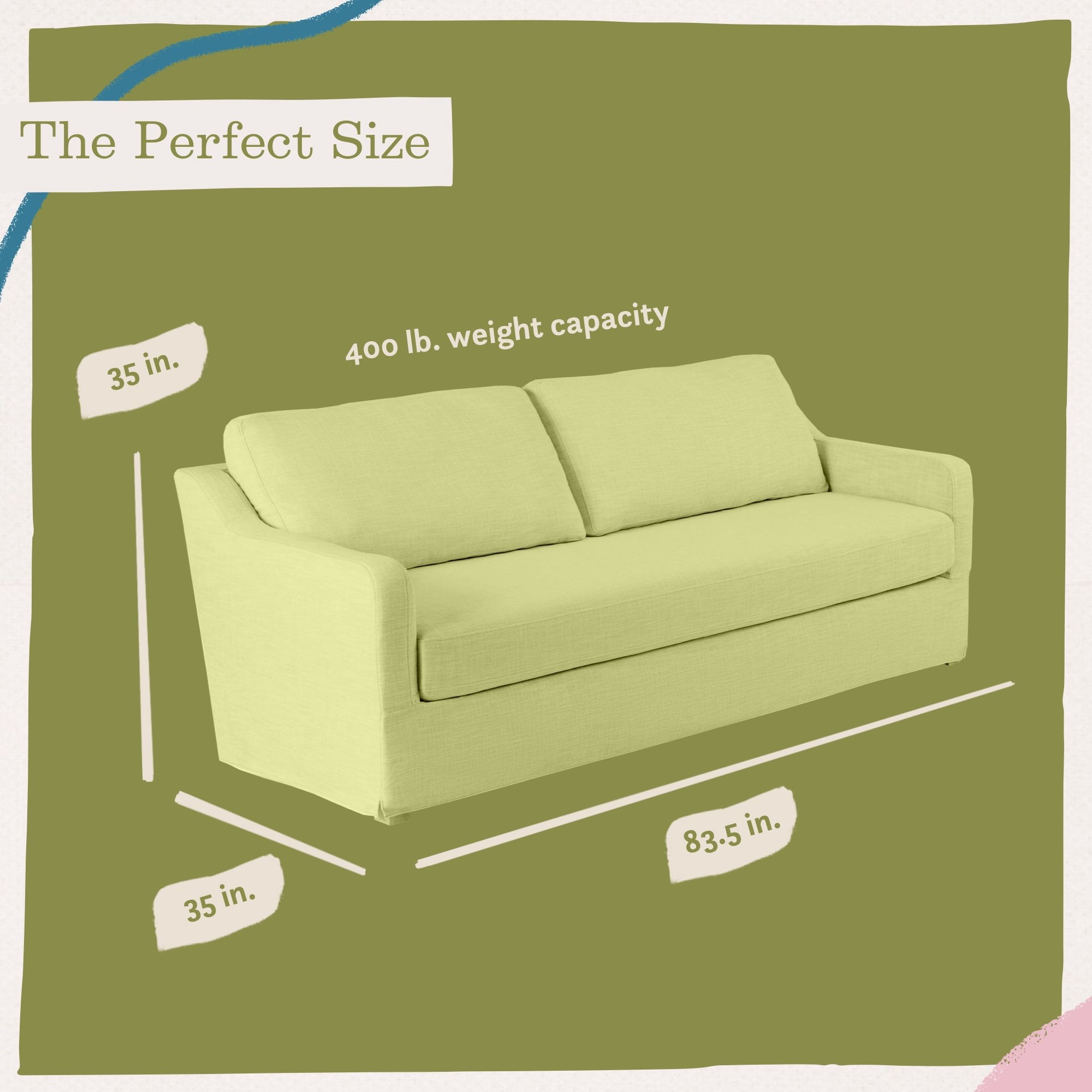 Mayview Alex Slipcover Sofa, Charcoal
