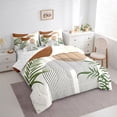 thumbnail image 3 of Homewish Geometric Stripes Circle 7-Piece Twin Bedding Sets for Female Men Teens,Vintage Aesthetic Bedding Comforter Set,Botanical Plants Leaves Breathable Sheet Sets,Breathable Home Decor, 3 of 8