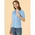 thumbnail image 5 of Allegra K Women's Pleated Collar Business Casual Top, 5 of 5
