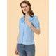 thumbnail image 4 of INSPIRE CHIC Camisa Casual Con Botones En El Frente Y Cuello Plisado Para Mujer Azul claro M, 4 of 4