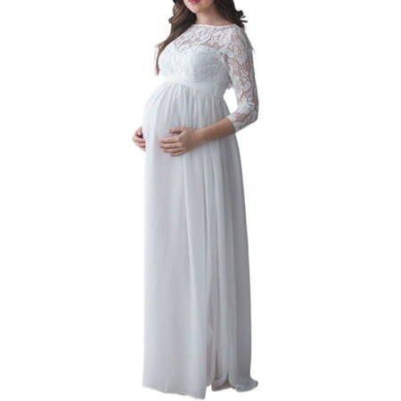 

Gwiyeopda Pregnant Women Lace Maternity Dress Maxi Gown Photography Photo Clothes