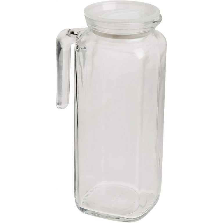 Tribello Pitcher with Lid 1 Gallon, Slim Clear Plastic Water Pitcher with  Pivot-top Spout Lids, Iced Tea Pitcher for Fridge, Freezer/Dishwasher Safe