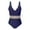 Blue-08, variant on Summer One Piece Swimsuit for Women with Chest Cushion Mesh Deep V-Neck Adjustable Strap Bathing Suit Swimwear Bikini for Women Beach Fashion
