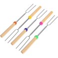 thumbnail image 3 of Palillos para asar, brochetas para fogatas, salchichas telescópicas, barbacoa, tenedores para perros calientes, bolsa de transporte portátil para parrilla y fogata, 8 Uds., 3 of 5