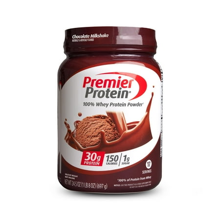 Premier Protein Powder, Chocolate Milkshake, 30g Protein, 1g Sugar, 100% Whey Protein, Keto Friendly, No Soy Ingredients, Gluten Free, 17 Servings, 23.9 Ounce (Pack of 1) YU4