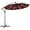 Burgundy, variant on SAZYY 10FT Solar Offset Umbrella with 32 LED Lights Cantilever Hanging Outdoor Umbrellas Handy Crank & Cross Base for Lawn/Deck/Backyard/Pool, Gray