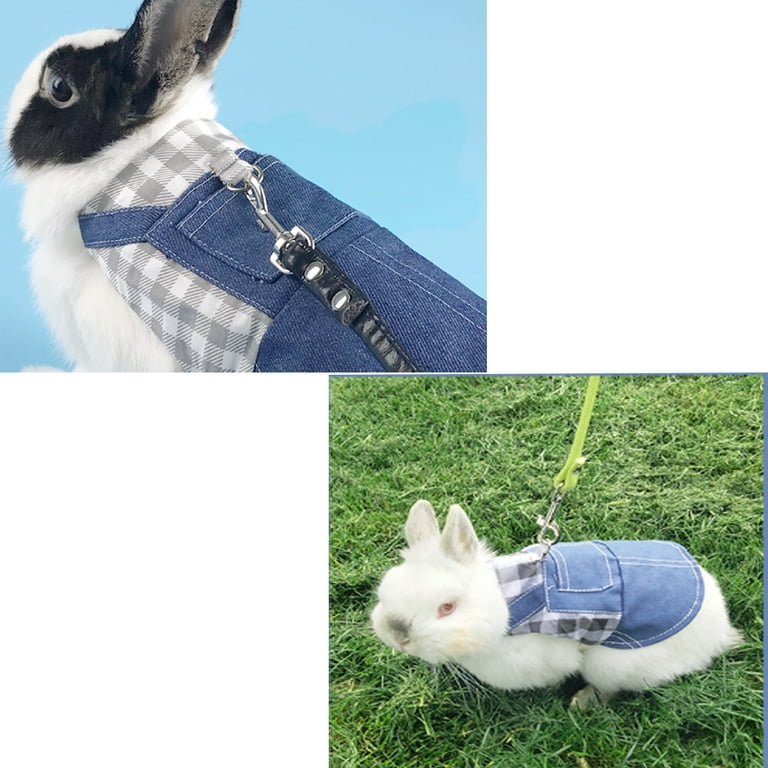 Rabbit Harness and Leash Set for Guinea Pig Clothes Soft Bunny Ferret Clothes for Kitten Small Animal Collars Large