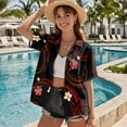 thumbnail image 4 of Uorisanigo Polynesian Hibiscus Couples' Outfits Men's Button Up Shirt Comfortable Summer Hawaiian Shirts and Women's Short Sleeve Shirts Comfort Collared Tropical Tops, 4 of 8