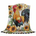 thumbnail image 6 of Vintage Rooster Blanket Soft Cozy Warm Throw Blanket for Couch, Plush Fuzzy Flannel Fleece Blankets for Sofa, Farmhouse Sunflower Animals Plaid Bed Blankets Lightweight Gifts for Women, 40"x60", 6 of 9