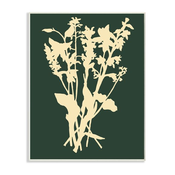 Stupell Industries Silhouette Plant Green Yellow Design Wall Plaque by The Saturday Evening Post, 13" x 19", Wall Plaque