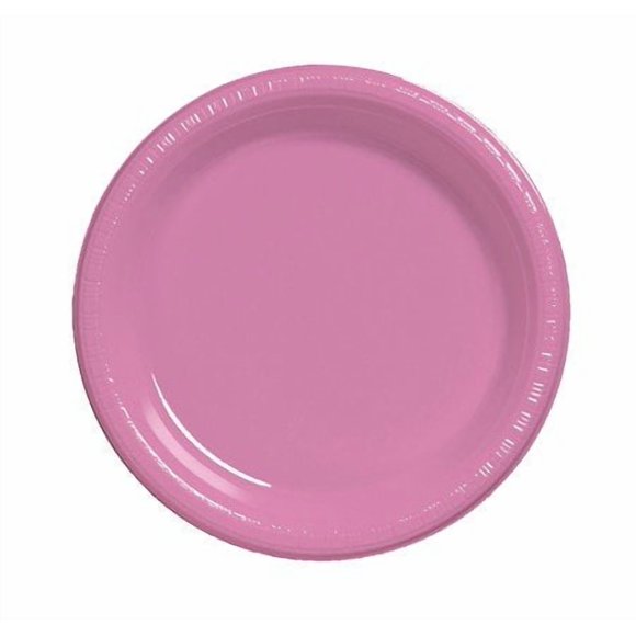 Club Pack of 240 Candy Pink Disposable Plastic Party Lunch Plates 7"