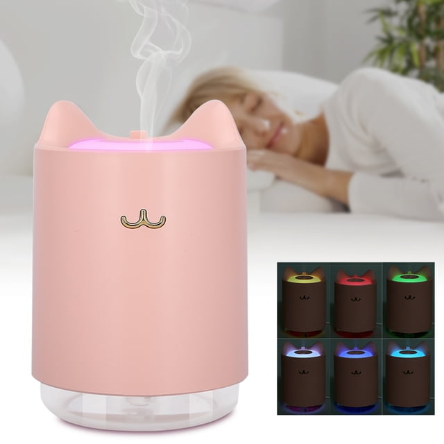 Mini Humidificador De Aire De Escritorio Con Carga USB De 320ML Para Dormitorio, Hogar Y Oficina, Color Rosa