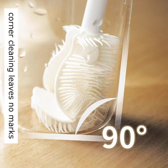 Flexible Silicone Cleaning Brush with Foldable Head, Long Handle for Non-Slip Grip and 360° No-Dead-Angle Scrubbing - Multi-Purpose Cup & Bottle Brush