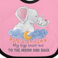 thumbnail image 4 of Inktastic My Gigi Loves Me to the Moon and Back Elephant Family Boys or Girls Baby Bib, 4 of 4