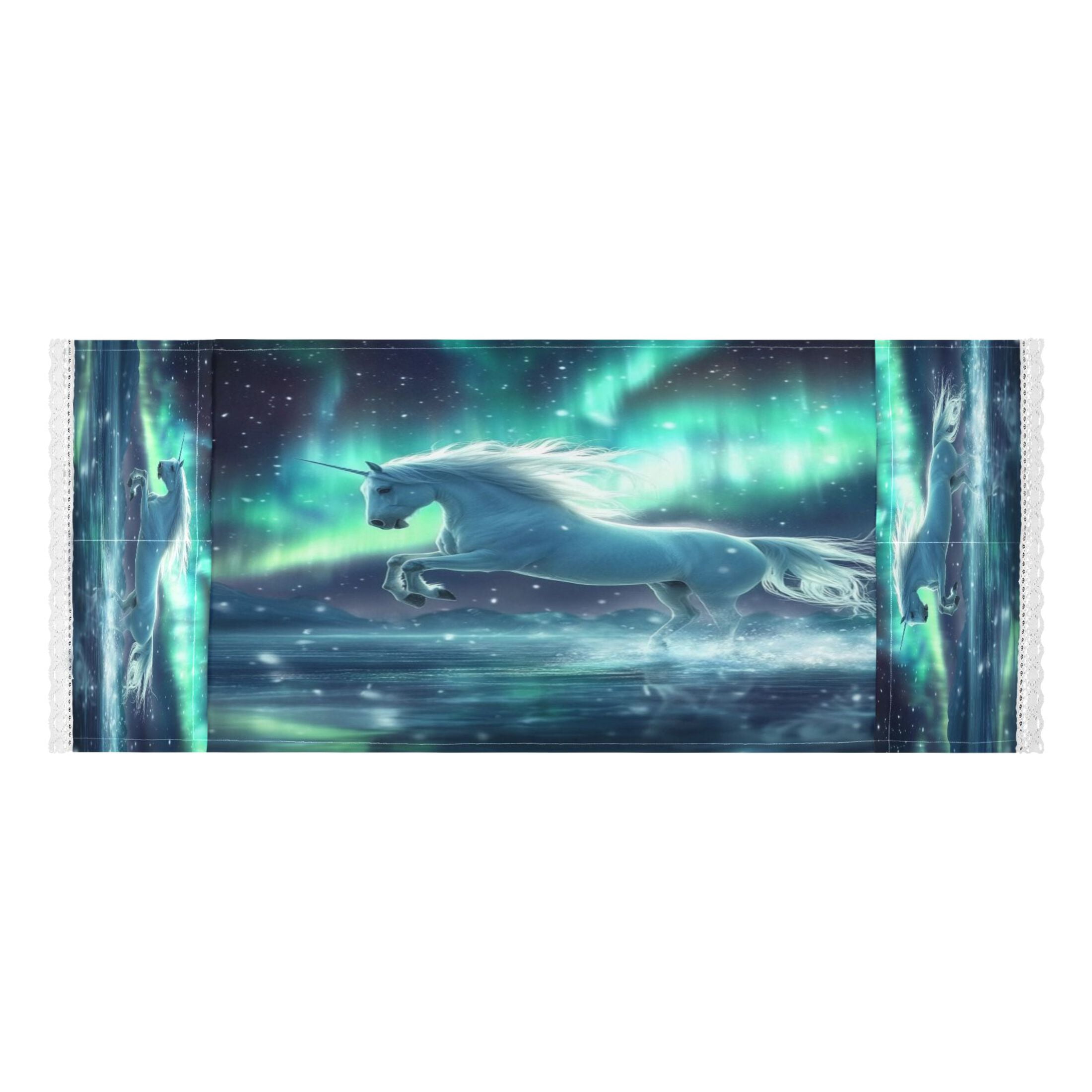 WOBOGO Aurora White Horse Pattern Washing Machine Cloth Dryer Refrigerator Top Cover Protective Non-Slip Mat For Kitchen Laundry