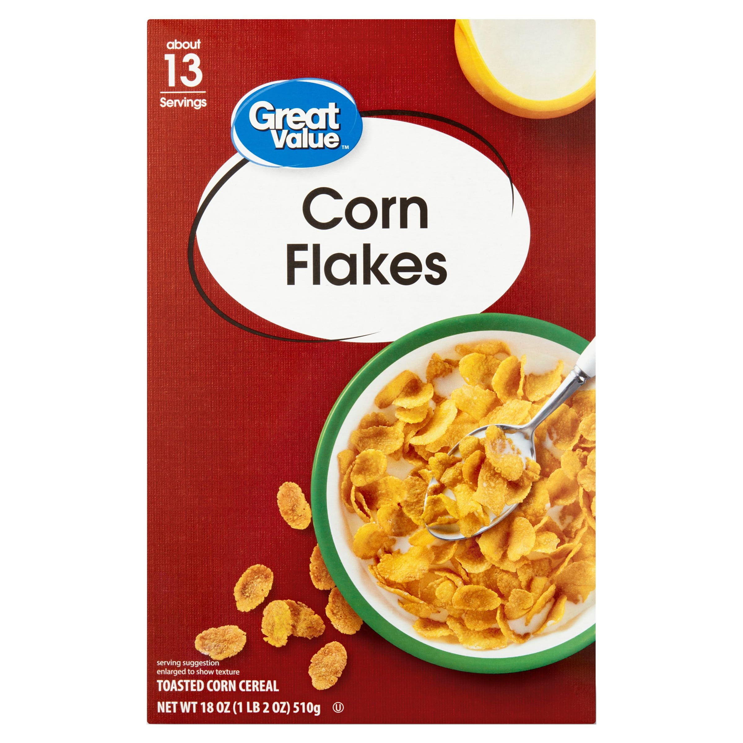 Kellogg's Corn Flakes, Breakfast Cereal, Original, Fat-Free 18 oz Box