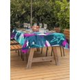 thumbnail image 3 of Outdoor Tablecloth with Umbrella Hole for Patio/Picnic/Party/Camping, Blue Red USA Flag Waterproof Table Cloth Rectangle Table Cover Washable, Abstract Green Oil Paint 4th of July (60"x 84"), 3 of 9