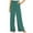 Green, variant on AOOCHASLIY Women 2023 Pants Women Casual Solid Cotton Linen Drawstring Elastic Waist Long Wide Leg Pants