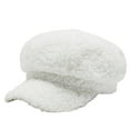 thumbnail image 4 of Bibifish Womens Beret Hat Cream Shearling Newsboy Cap Fluffy Soft Detail Warm Adjustable Casual Fall Winter & Daily Stylish Ladies Cap, 4 of 4