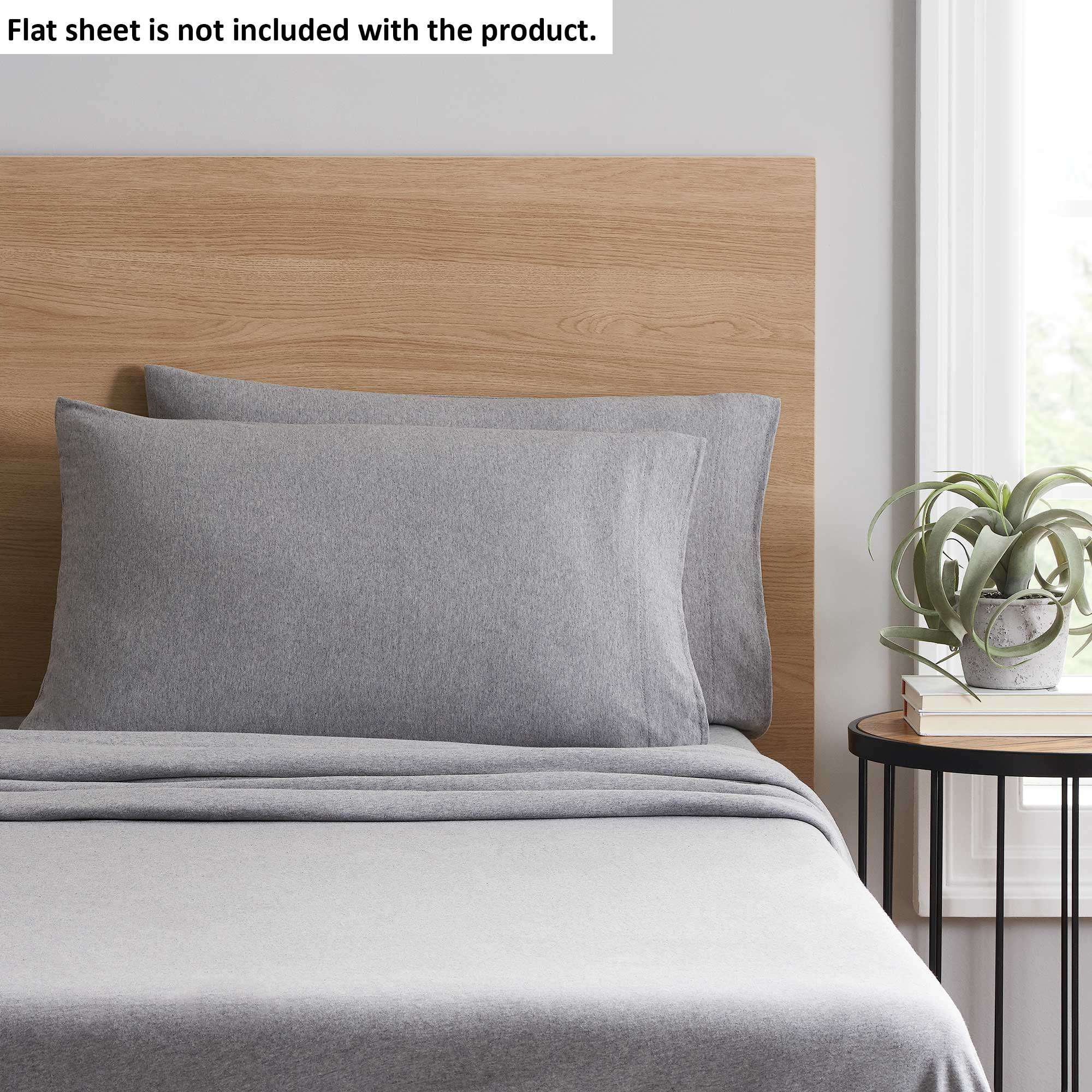 Mainstays 2 Pack Jersey Adult Fitted Sheet Set, Cotton Blended, Gray & Camo, Twin-XL, 4Pieces