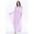 thumbnail image 4 of Women's Beach Wedding Off-Shoulder Long Ruffle Floor Length Bridesmaid Dress, 4 of 5