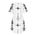 thumbnail image 4 of Robe d'Été à Imprimé Floral pour Femmes Col en V Manches Courtes Robes Décontractées Amples de Plage avec Poches, 4 of 8