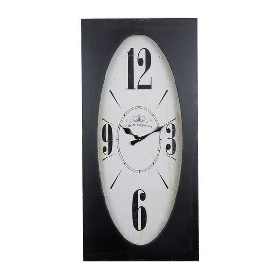 Yosemite Speakeasy Spokes Wood Wall Clock in Black and White Finish