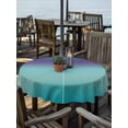 thumbnail image 2 of Outdoor Tablecloth with Umbrella Hole for Patio/Picnic/Party/Camping, Teal Purple Ombre Waterproof Table Cloth Round Cover Washable, Modern Gradient Abstract Art (Dia 60"), 2 of 8
