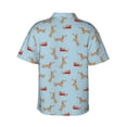 thumbnail image 3 of Balery Dachshund Dog Print Men's Hawaiian Shirts Short Sleeve Beach Shirt Relaxed Fit Vacation Button Down Shirts-Large, 3 of 9