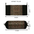 thumbnail image 4 of Stylo Culture Ethnic Polydupion Cylindrical Tube Pillow Bolster Pillow Covers Black Jacquard Brocade Border Elephant Large Couch Round Cylinder Cushion Covers (Set of 2) | 30x15 Inches (76x38 cm), 4 of 5
