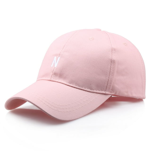 Gorra de béisbol lisa de algodón con letra N bordada