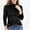 Black, variant on Blouses of Womens High Neck Soft Comfortable Polyester Golden Velvet Pleated Long Sleeve Tops Wine