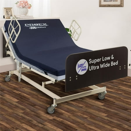 Medacure Ultra Wide Full Electric Bariatric Adjustable Hospital Bed - 14"-30" Height Range, 36”-42”-48” Width, 80”-88” Length 550 lbs