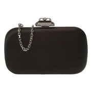 New Alexander McQueen Black Embossed Satin Spider Box Clutch 583733