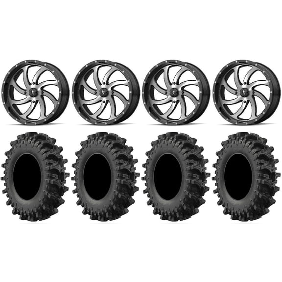 MSA Switch 20" Wheels Machined 33" MotoSlayer Tires Can-Am Commander Maverick Renegade Outlander Defender