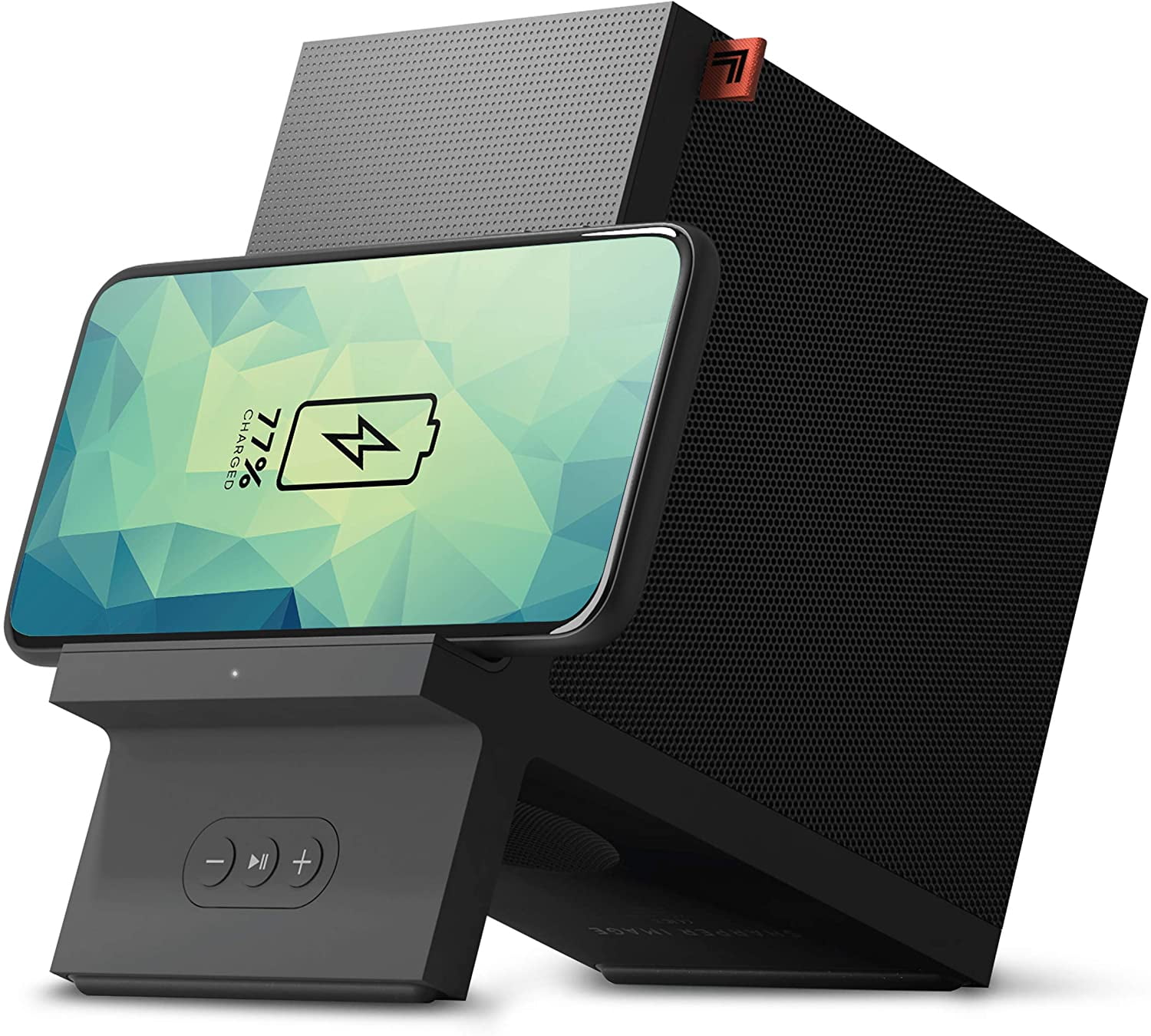 SHARPER IMAGE Wireless Qi Charging Dock with Bluetooth Speaker