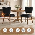 thumbnail image 6 of Hawsaiy Dining Chairs Set of 2, Upholstered Fabric Dining Room Chairs, Mid Century Modern Kitchen Chairs with Solid Wood Legs & Cross-Brace Support, Farmhouse Side Chairs for Dining Room, Black, 6 of 10