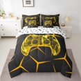 thumbnail image 2 of Homewish Kids Game Console 7-Piece Bedding Comforter Set,Modern Video Game King Bedding Sets,Orange Abstrac Hexagon Bed Sheets For Boys,Breathable Home Decor Reversible, 2 of 8