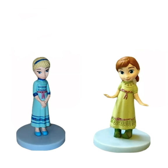 Elsa & Anna Baby Toddler Young Cake Topper Pvc Figure Figurine New 2” Sisters
