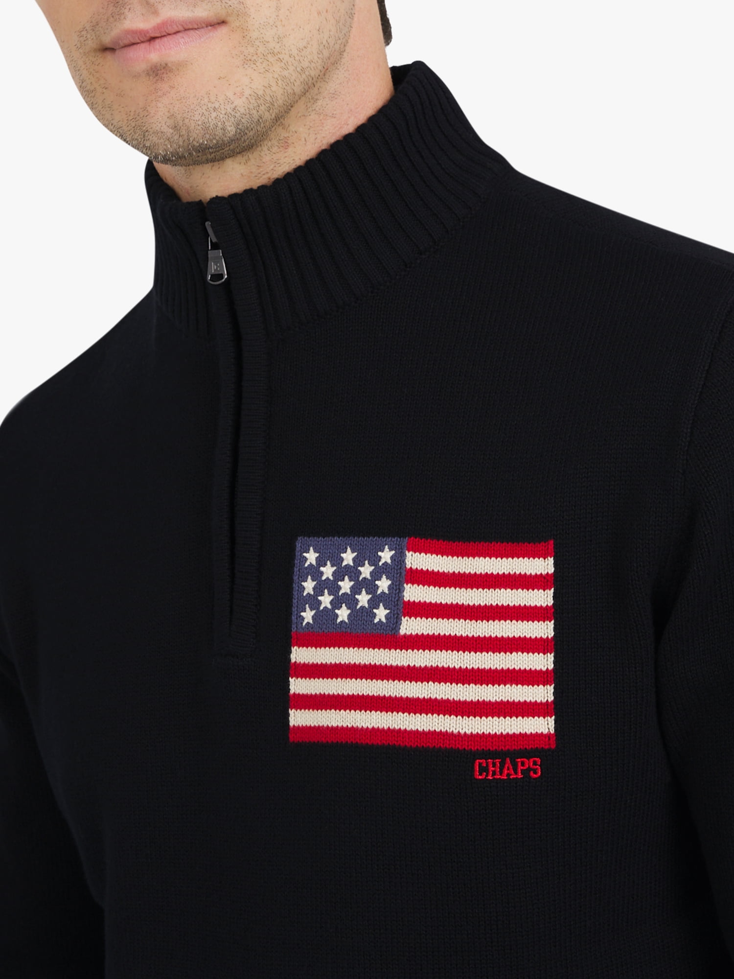 Chaps Men's & Big Men's Flag Quarter Zip Sweater, Sizes S-3XL