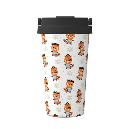 

Susaid Cute Little Pirate Red Panda Print Coffee Travel Mug Insulated Coffee Mug with Lid Leakproof Coffee Thermos Coffee Tumbler for Hot&Cold Drinks