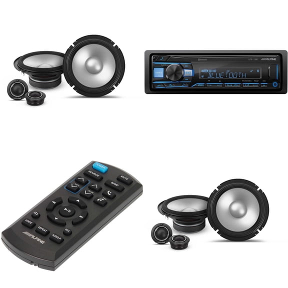 Alpine UTE-73BT, RUE-4360 Remote with 2 Pairs Alpine S2-S65C Type S 6.5" Component Speakers
