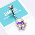 thumbnail image 4 of BM25 Majestic Sparkle Bali Internally Threaded Belly Button Ring-Aurora Borealis, 4 of 4