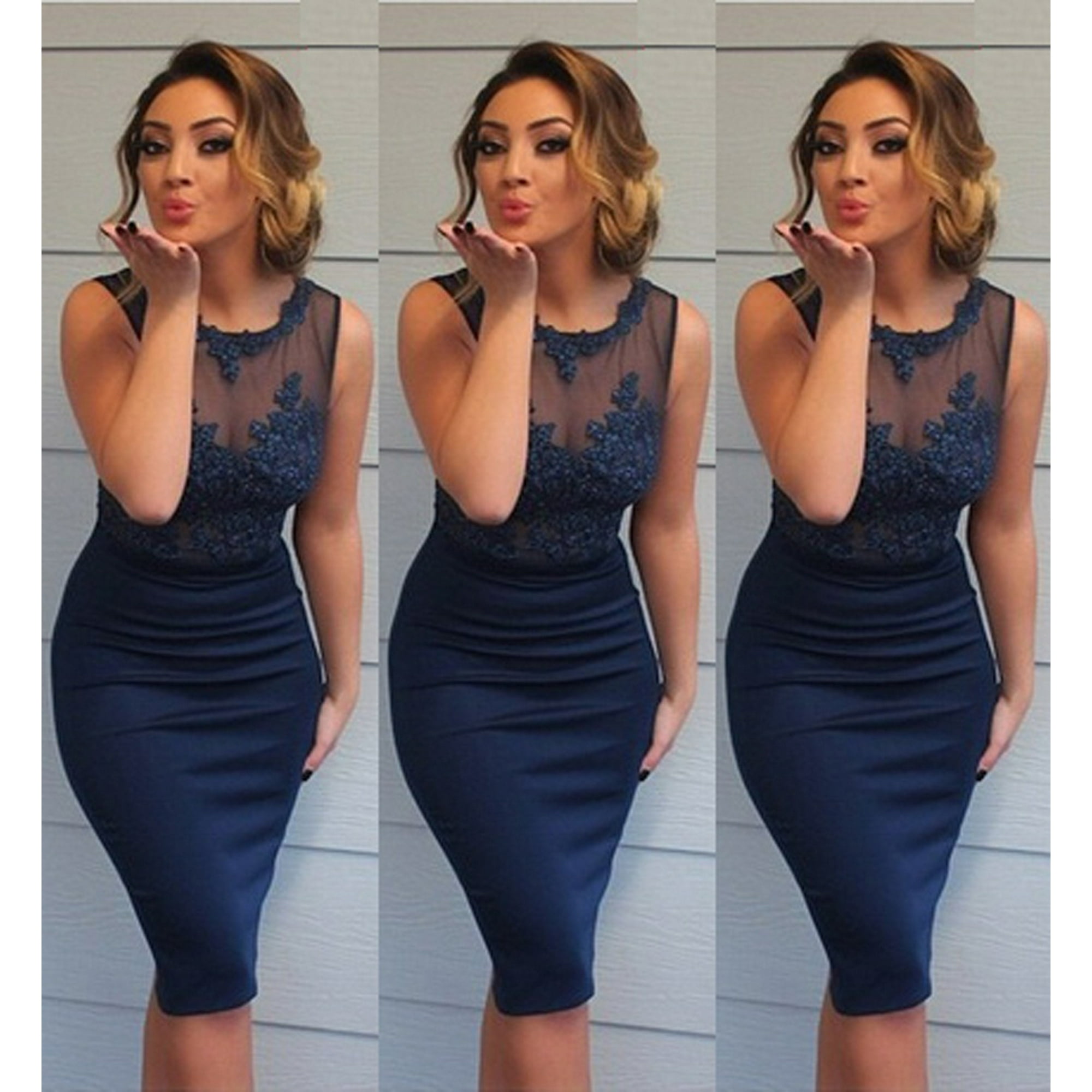 Elegant Fashion Women Sexy Package Hip Bodycon Dress Evening Party Formal Dress Walmart