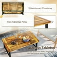 thumbnail image 6 of LINJH Acacia Wood Coffee Table Indoor Outdoor Rectangle Center Table w/ Thickened Top, 6 of 9